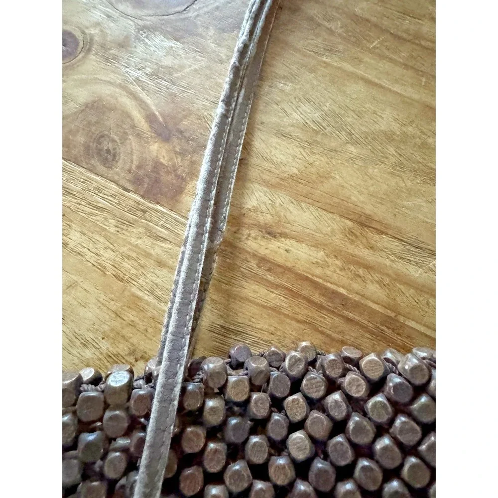 The Sak Wooden Bead Handbag Brown Handmade in Indonesia Boho Y2K Style - Picture 6 of 11